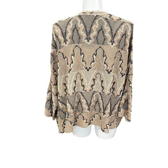 Free People L Open Front Hippie Lagenlook Fringe Boho Cardigan Dolman Sleeve - Picture 6 of 8